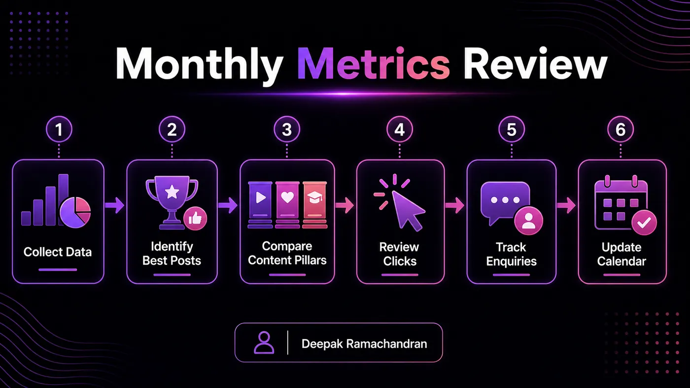 Social Media Metrics That Matter for Brand Growth Monthly social media metrics review workflow for content planning