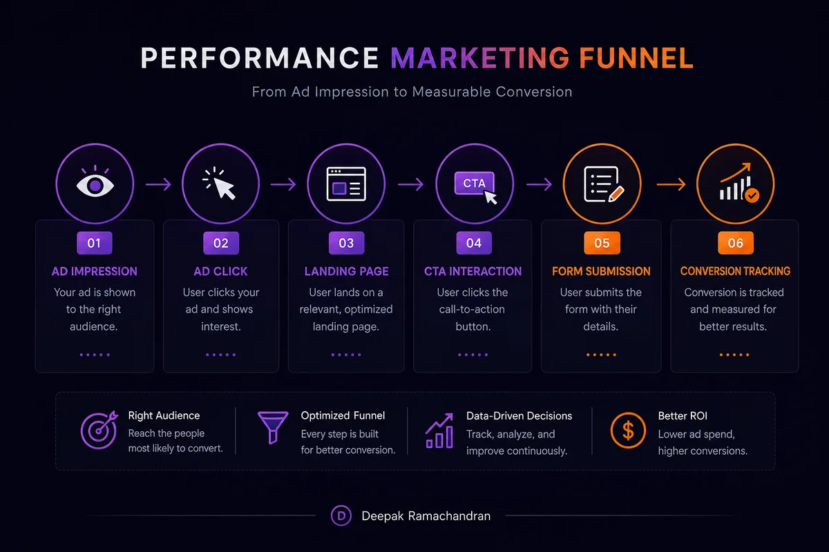 Landing Page Optimization for Paid Ads Campaigns Paid ads landing page funnel from ad click to conversion tracking