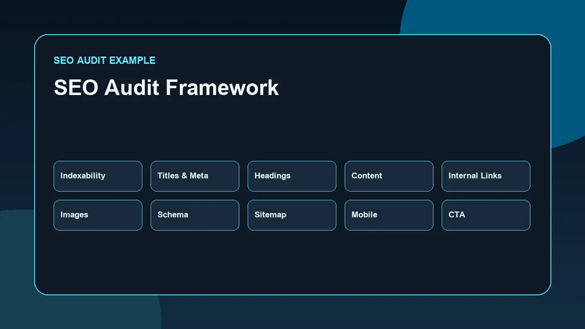 SEO Audit Example for a WordPress portfolio website