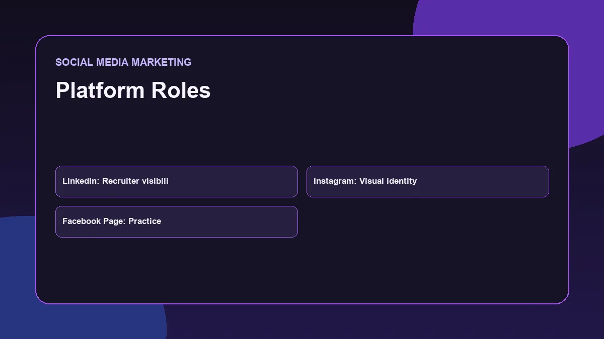 Social media platform roles for a professional personal brand