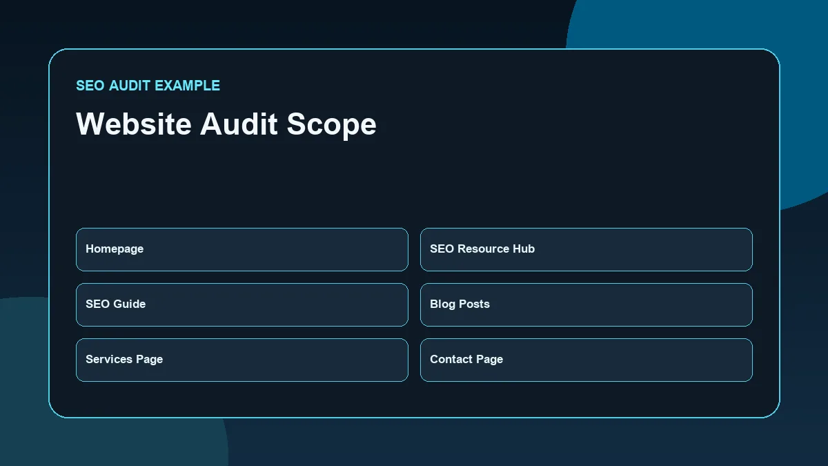 WordPress portfolio website SEO audit scope